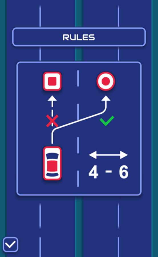 Two Cars Game Rules Screenshot.