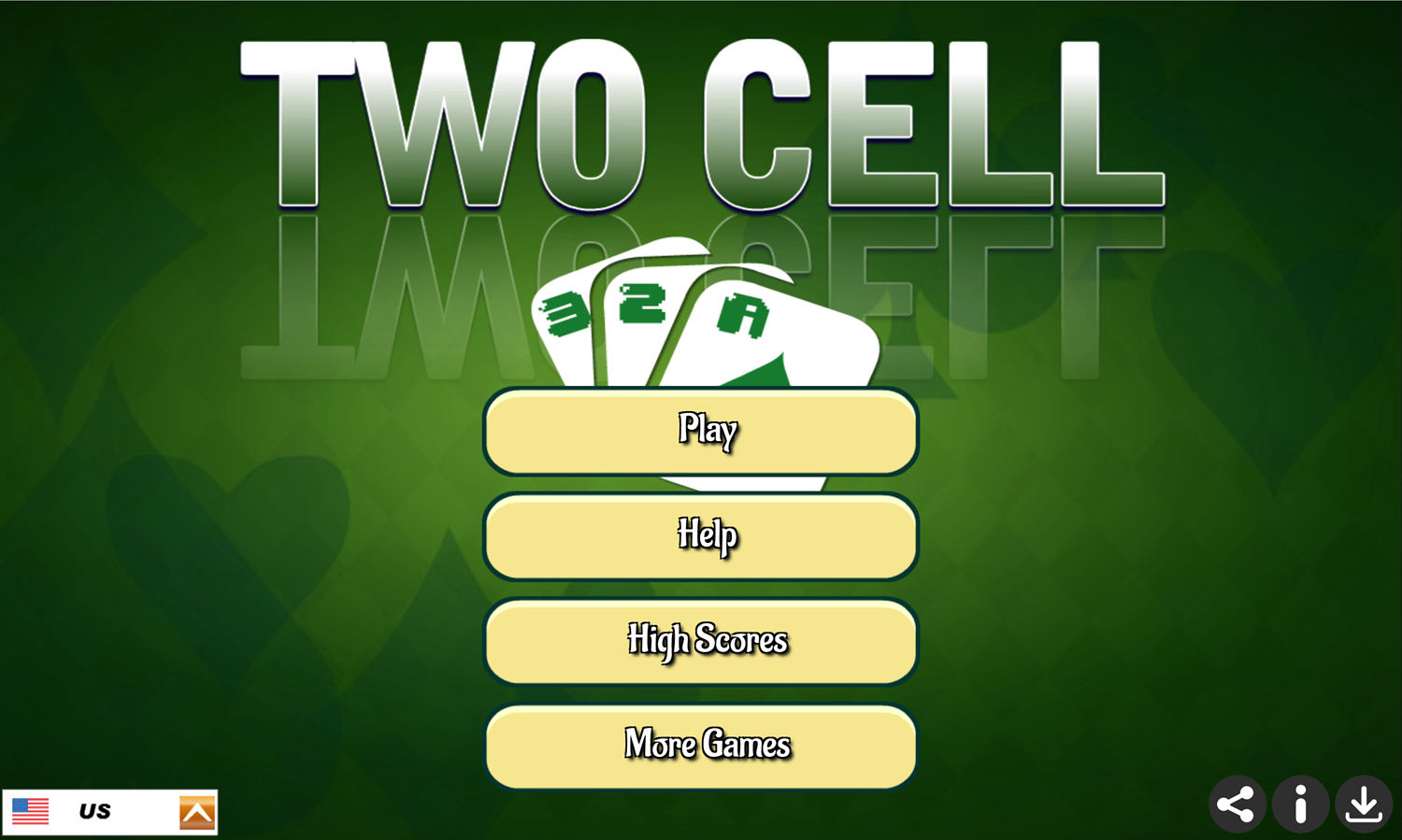 Two Cell Game Welcome Screen Screenshot.