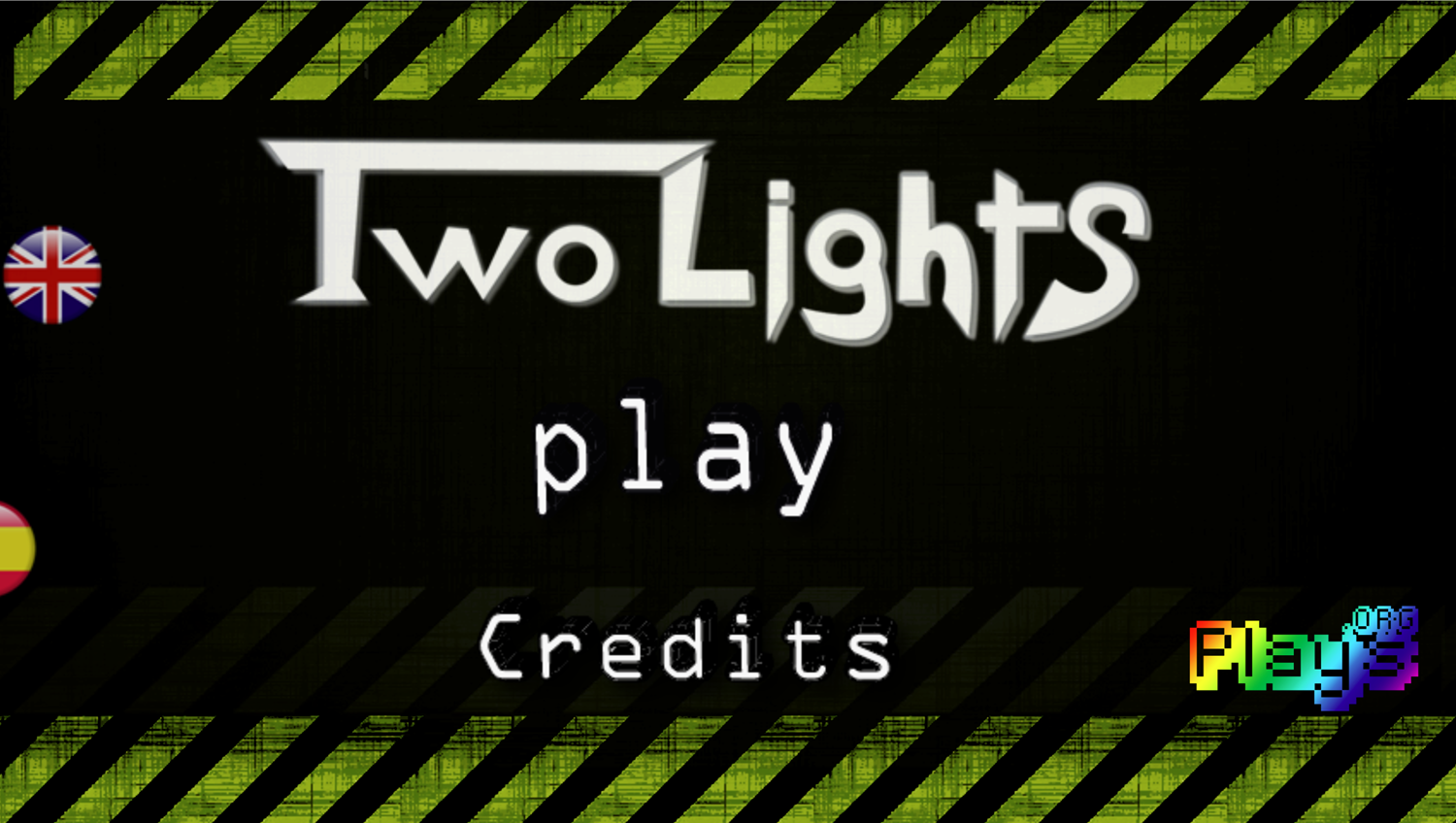 Two Lights Game Welcome Screen Screenshot.
