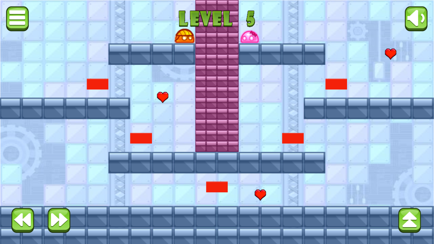 Two Squares Game Level Progress Screenshot.