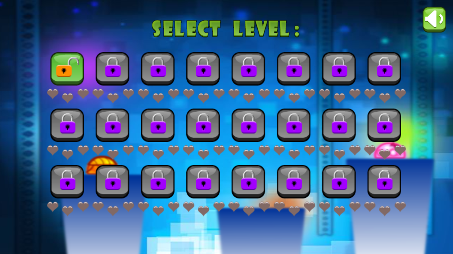 Two Squares Game Select Level Screenshot.