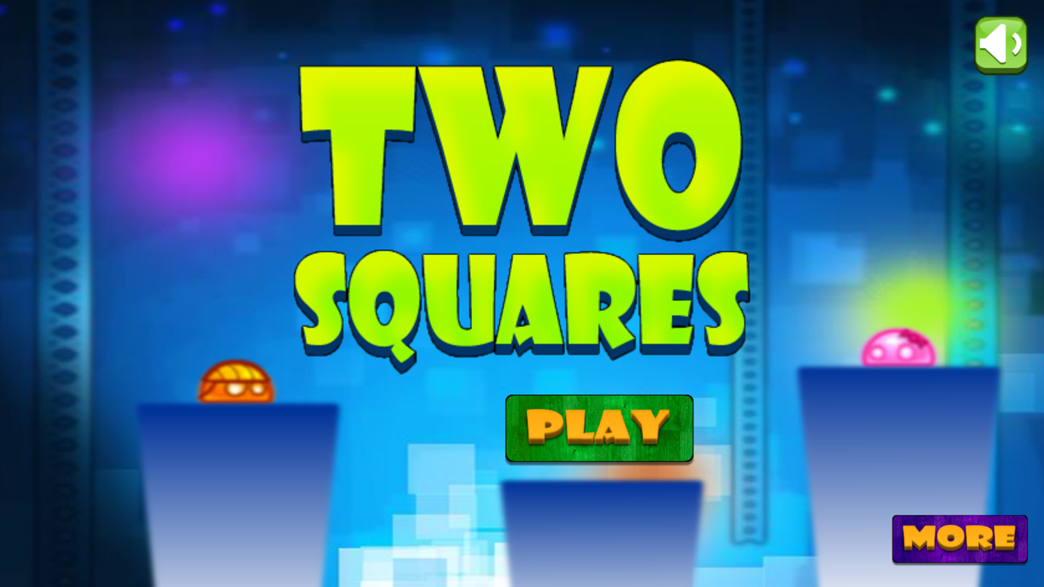 Two Squares Game Welcome Screen Screenshot.