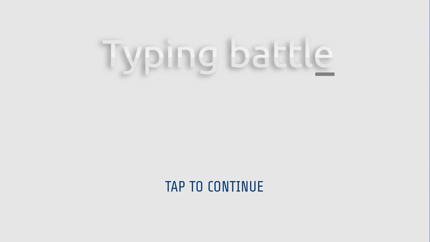 Typing Battle Game Welcome Screen Screenshot.