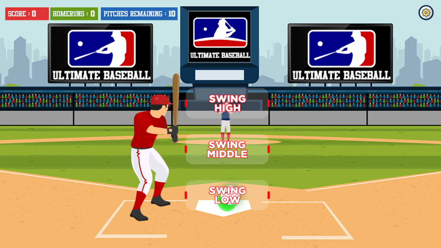 Ultimate Baseball Game Ball Over Home Plate Screenshot.