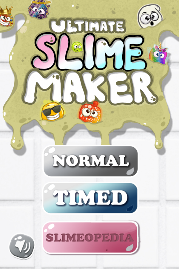 Ultimate Slime Maker Game Menu Screenshot.