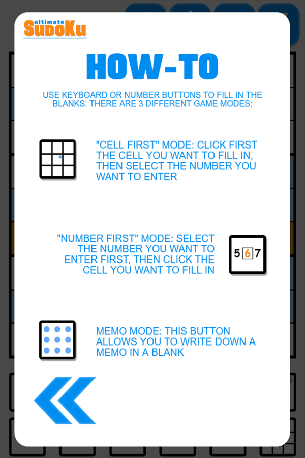 Ultimate Sudoku Game How-To Screenshot.