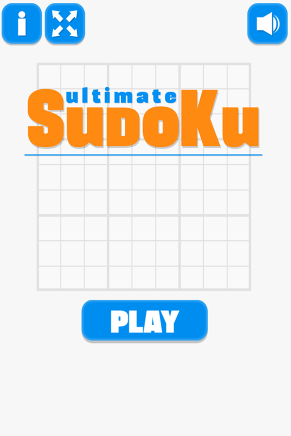 Ultimate Sudoku Welcome Screen Screenshot.