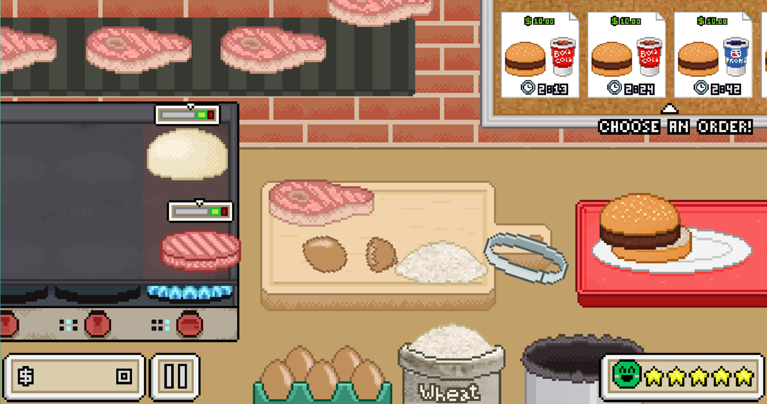 Ultra Pixel Burgeria Game Screenshot.