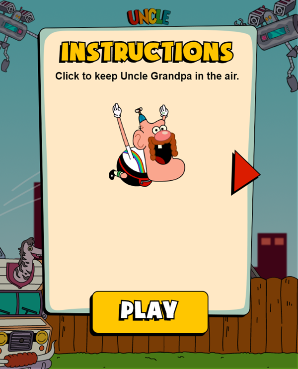 Uncle Grandpa Peanut Butter Flutter Game How To Play Screenshot.