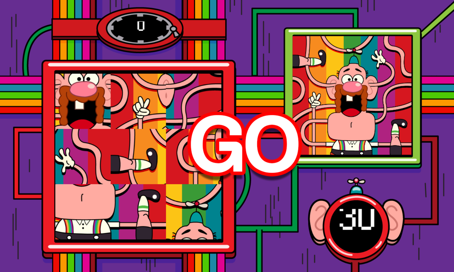 Uncle Grandpa Psychedelic Puzzles Game Start Screenshot.