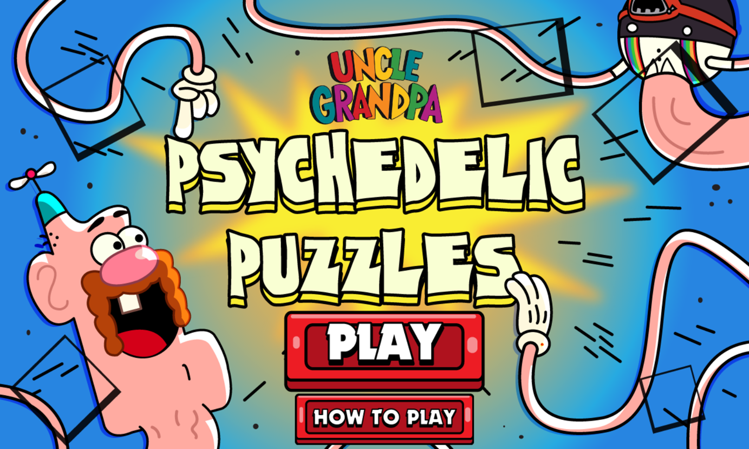 Uncle Grandpa Psychedelic Puzzles Game Welcome Screen Screenshot.