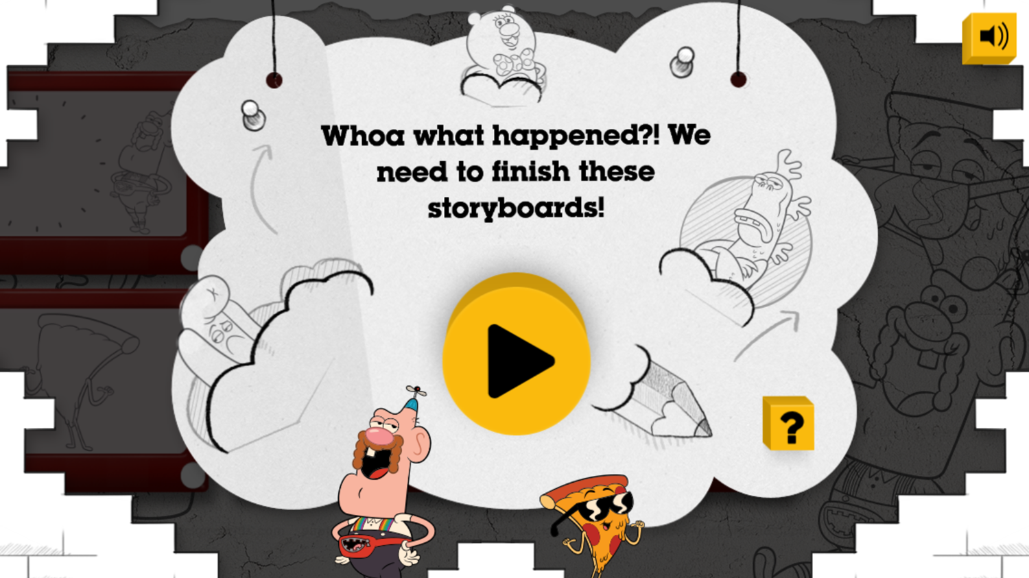 Uncle Grandpa Storyboard Game Welcome Screen Screenshot.