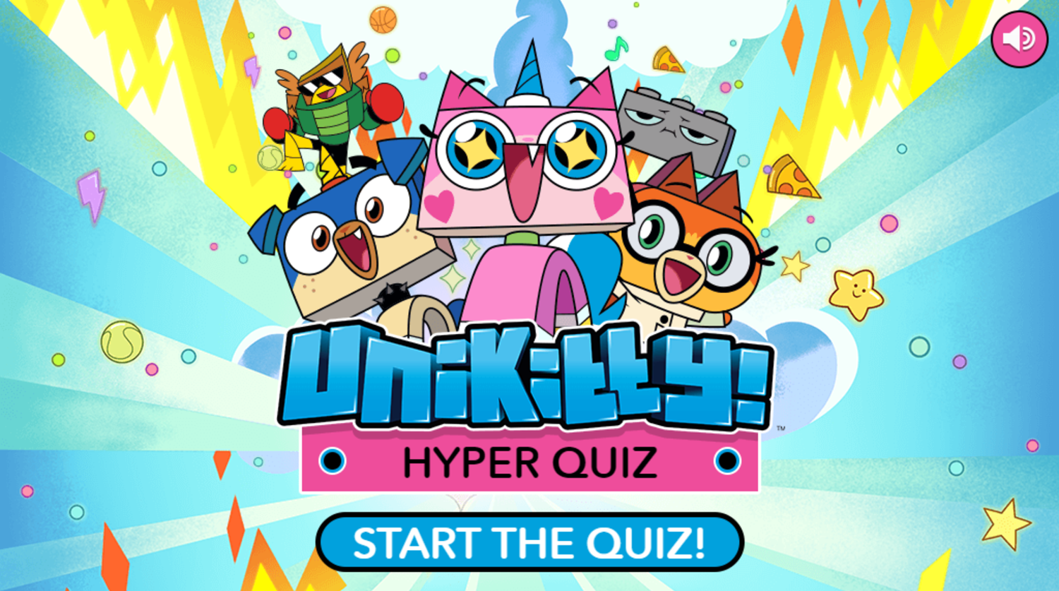 UniKitty Hyper Quiz Welcome Screen Screenshot.