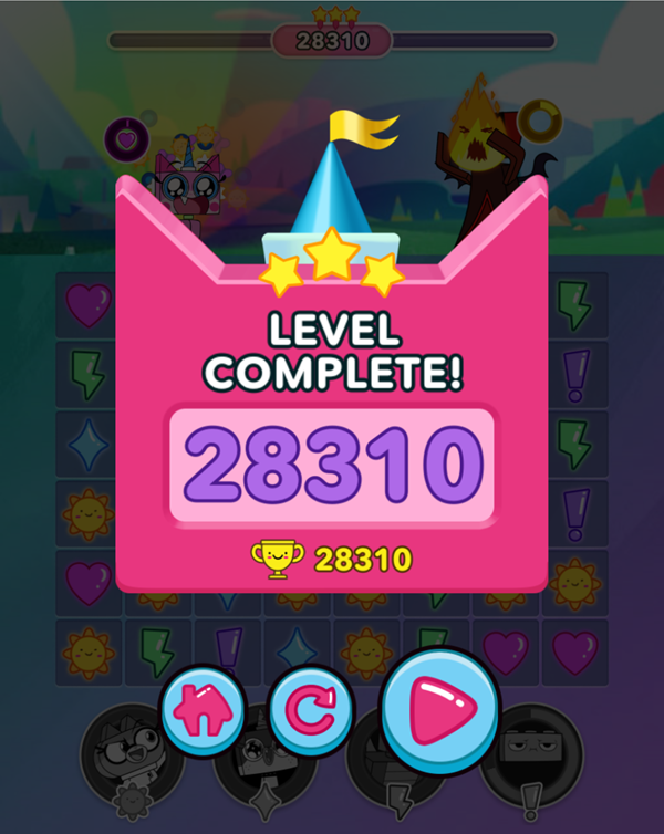 UniKitty Rainbow Rage Level Complete Screenshot.