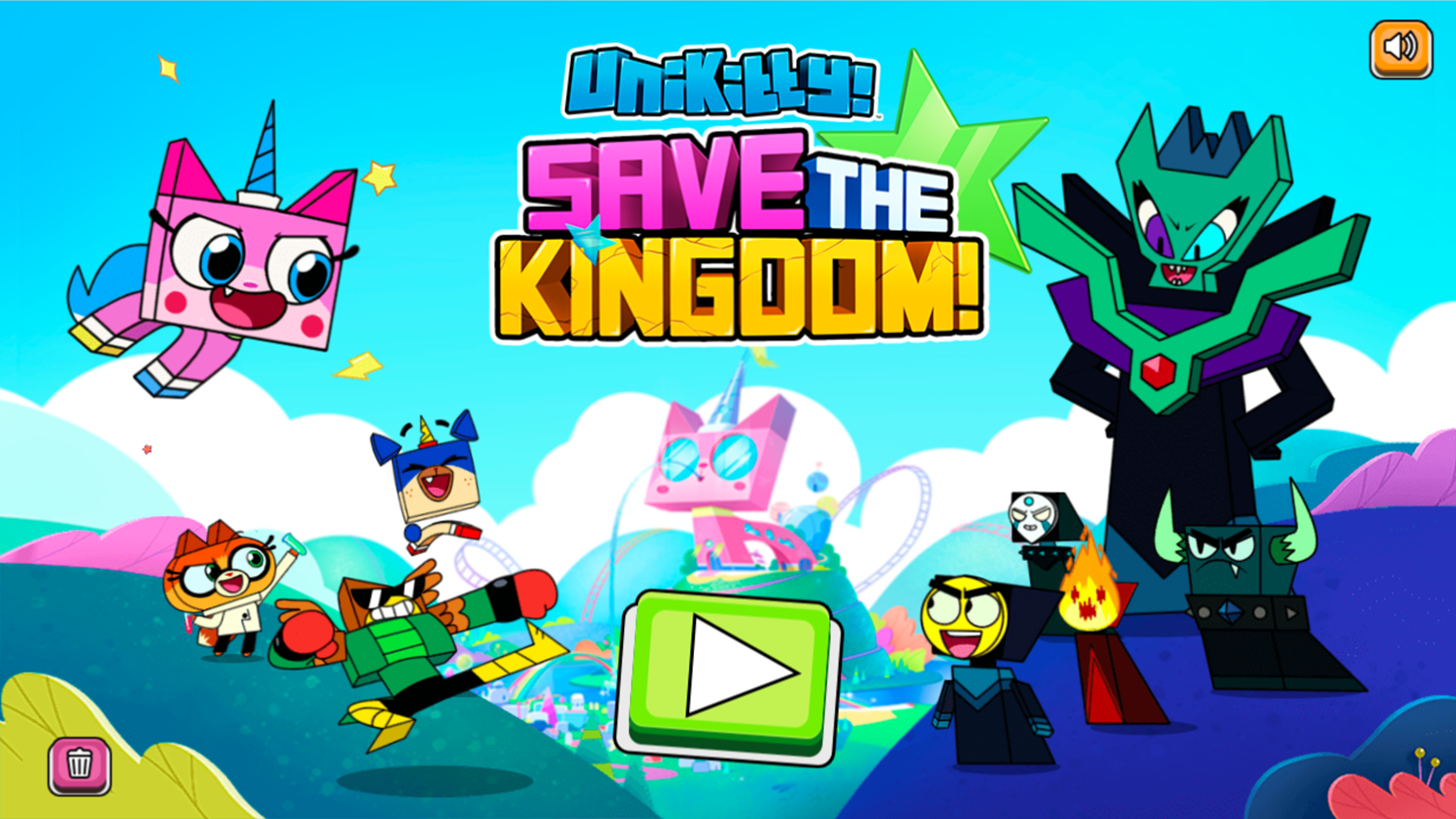 UniKitty Save the Kingdom Welcome Screen Screenshot.