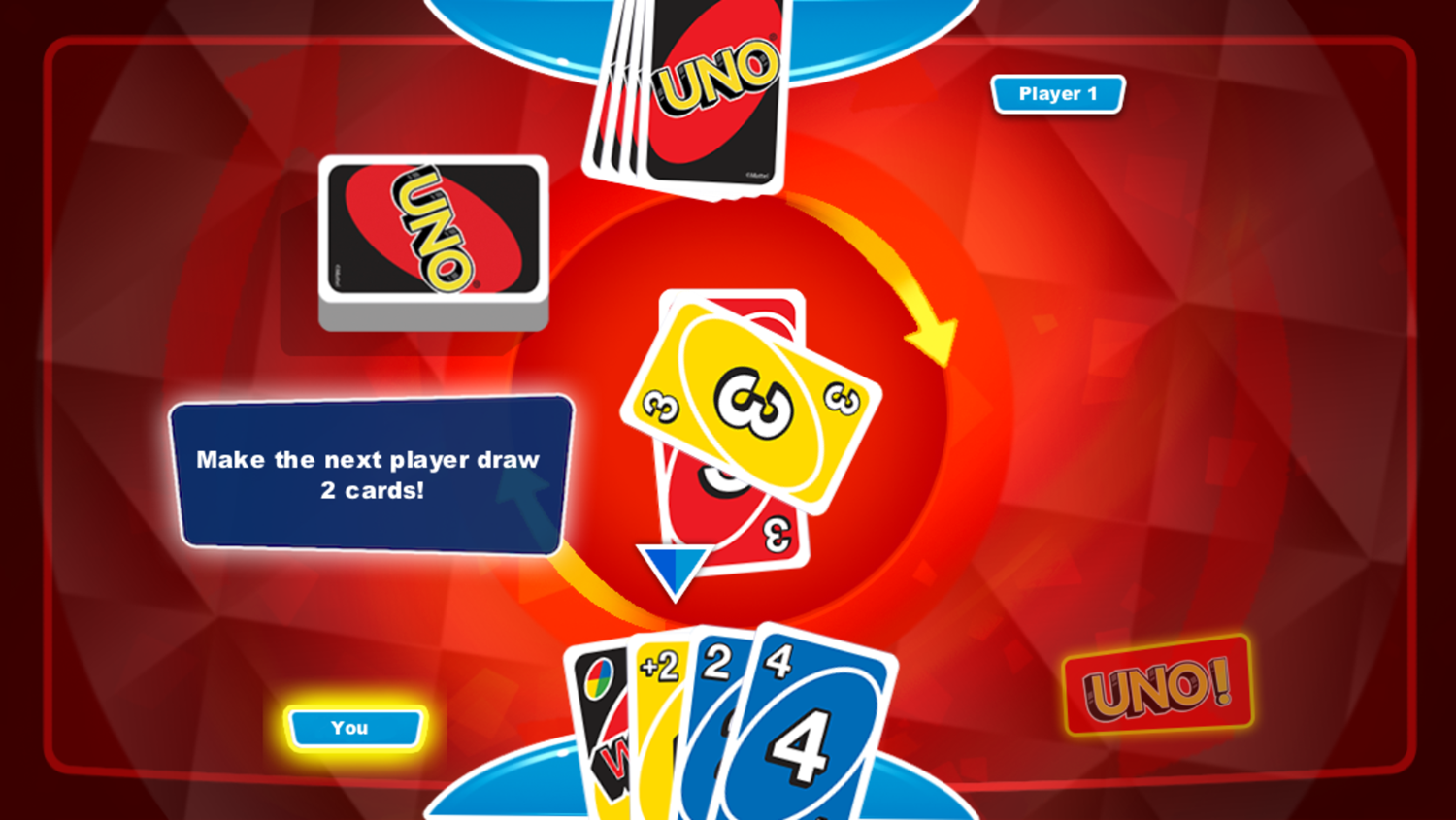Uno Game Make Opponent Draw Screenshot.