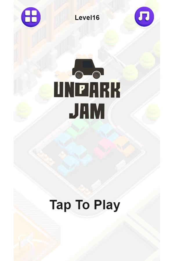 Unpark Jam Welcome Screen Screenshot.