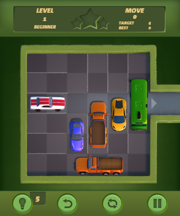 Unpark Me Game Level Start Screenshot.