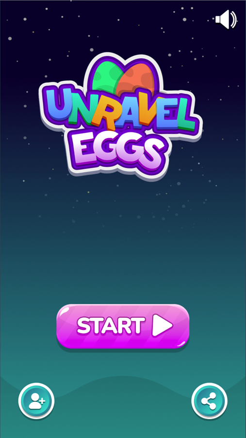 Unravel Eggs Game Welcome Screen Screenshot.