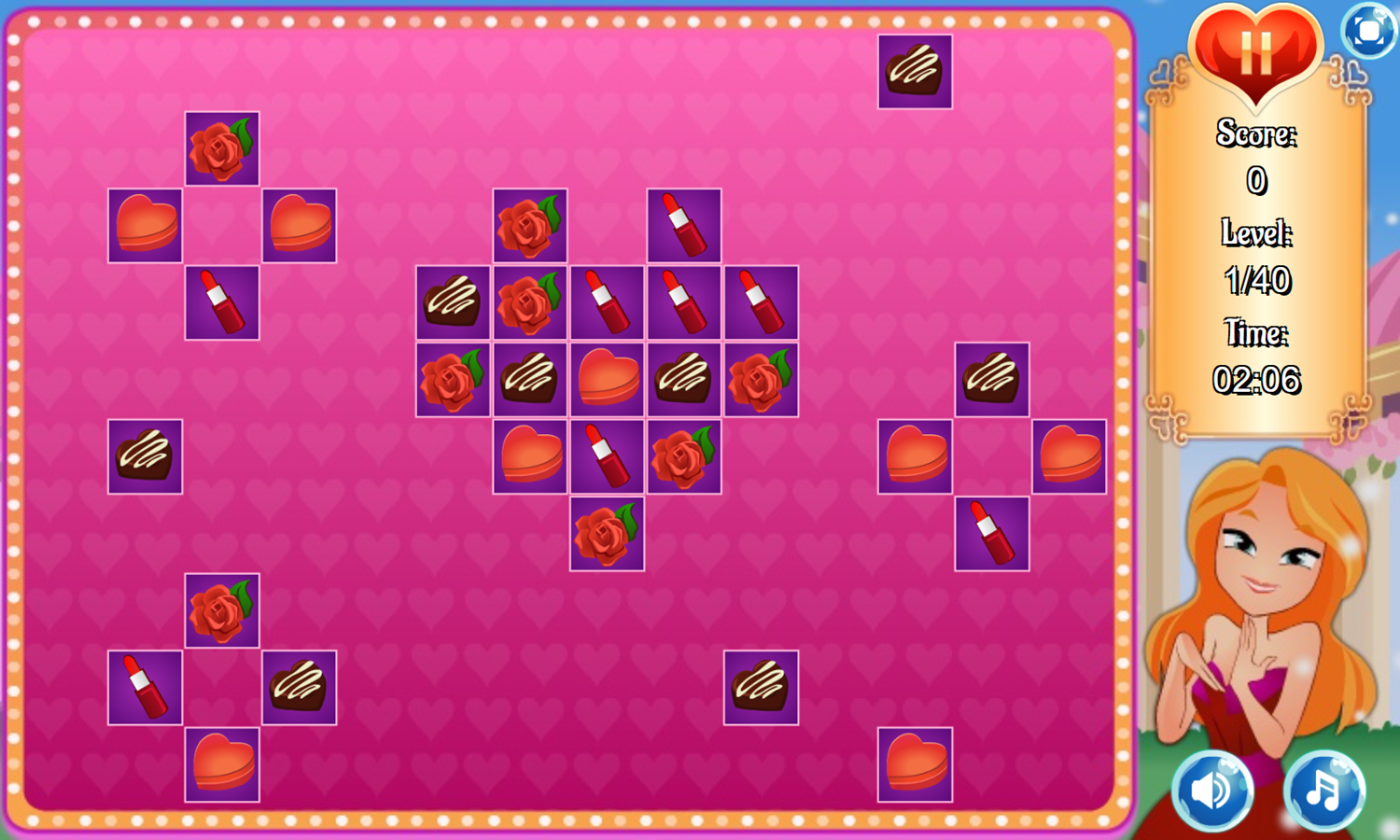 Valentine Game Start Screenshot.