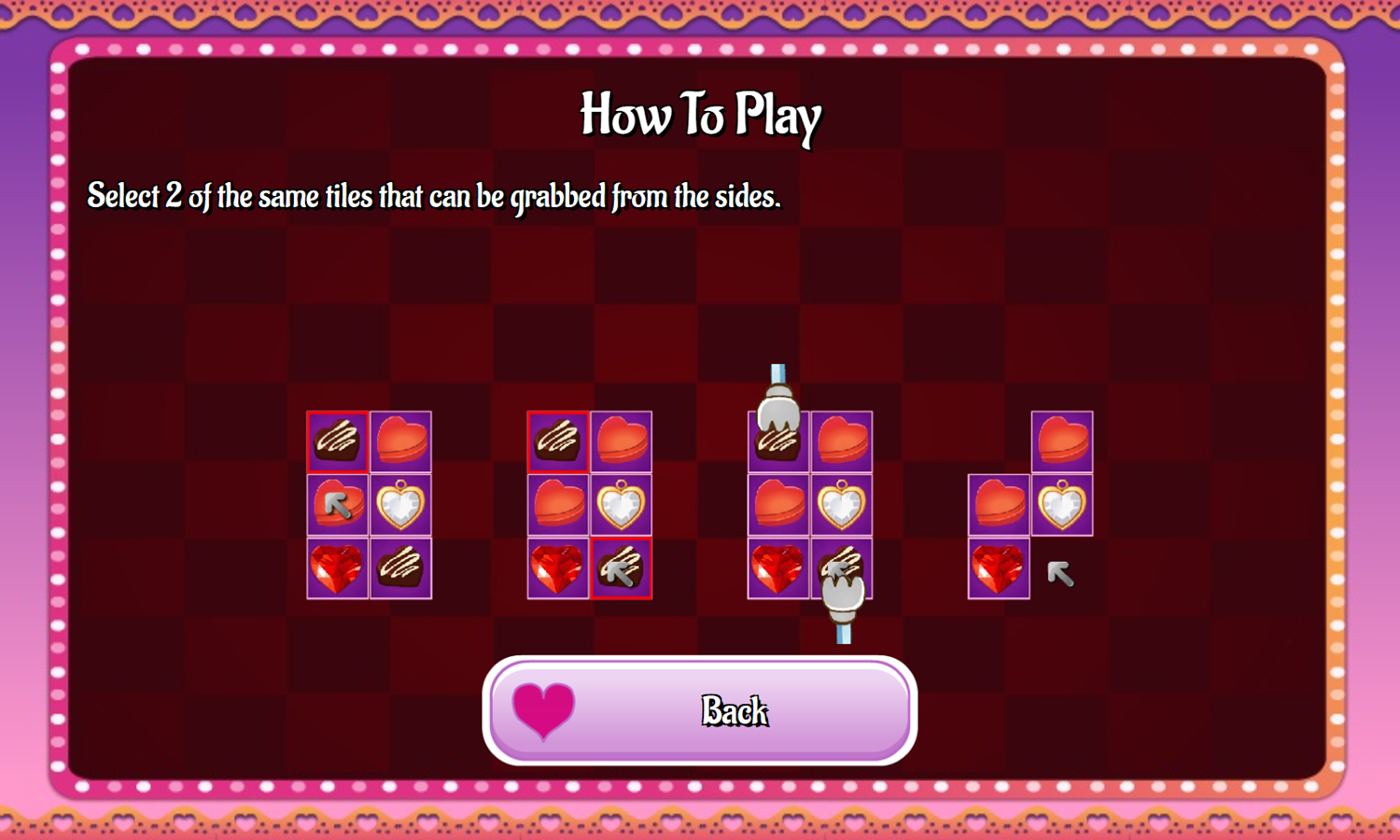 Valentine Game How To Play Screenshot.