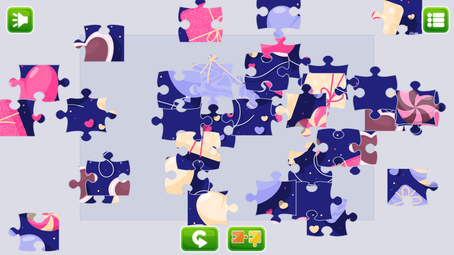 Valentine Jigsaw Puzzle Game With Normal Puzzle Screenshot.