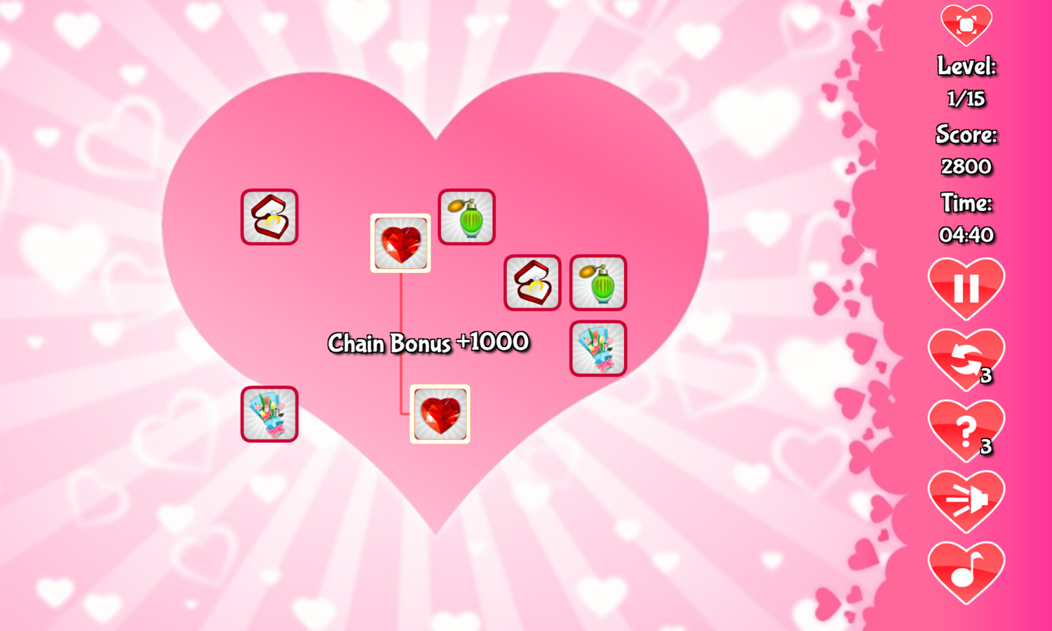 Valentine Link Game Play Screenshot.