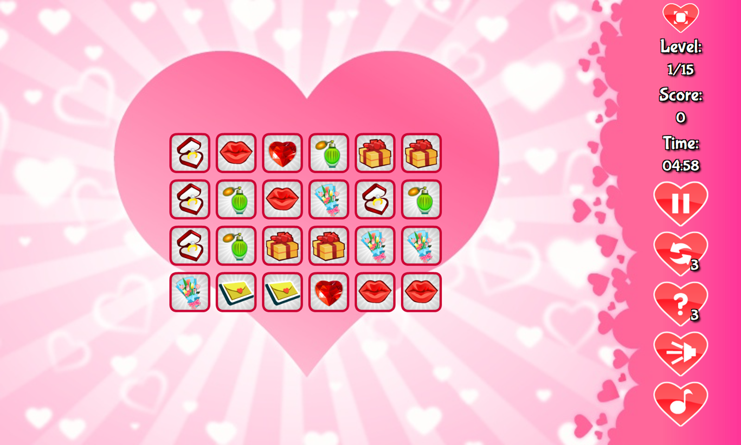 Valentine Link Game Start Screenshot.