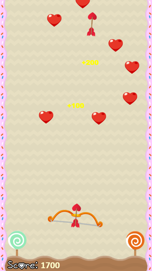 Valentine Shooter Game Play Screenshot.