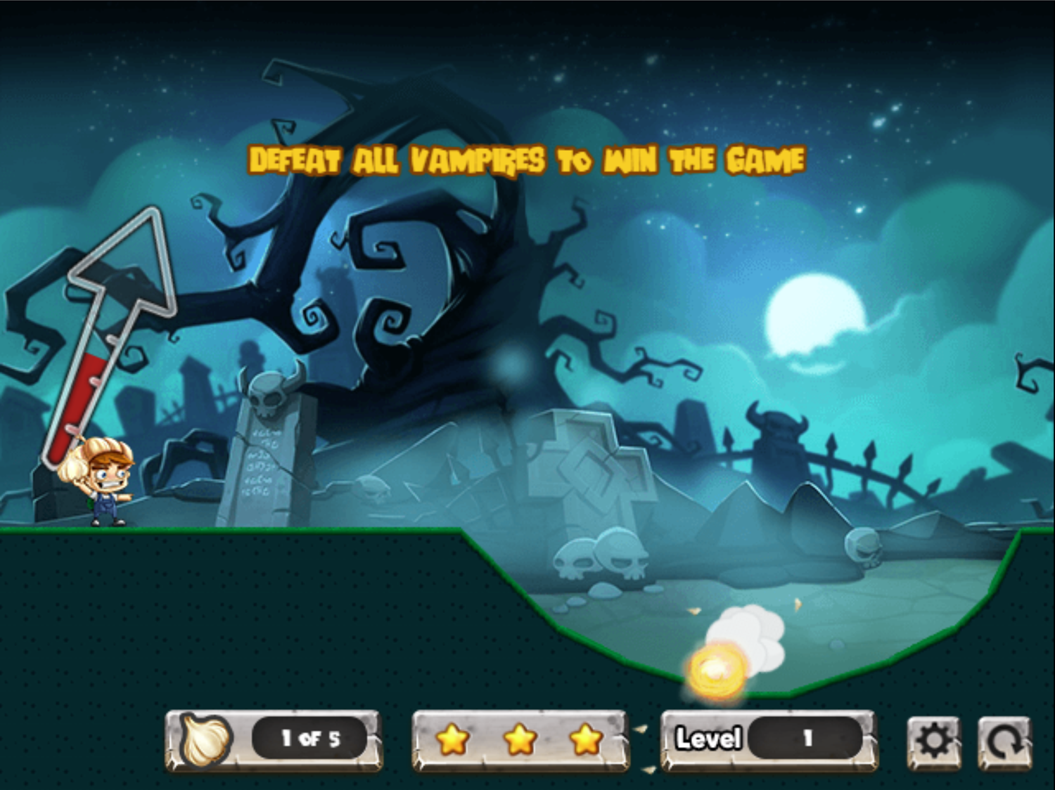 Vampires And Garlic Game Defeat All Vampires Screenshot.