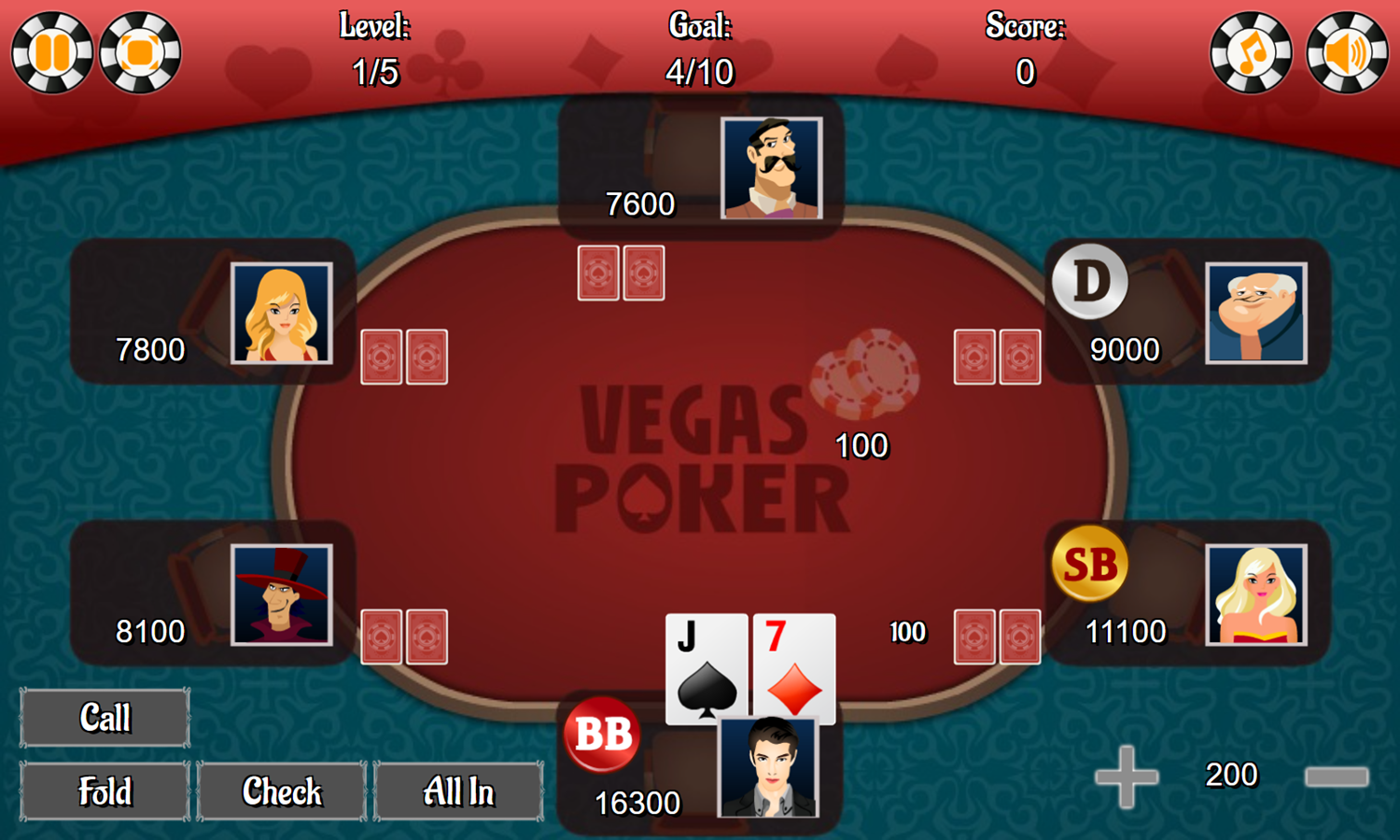 Vegas Poker Game Round Start Screenshot.