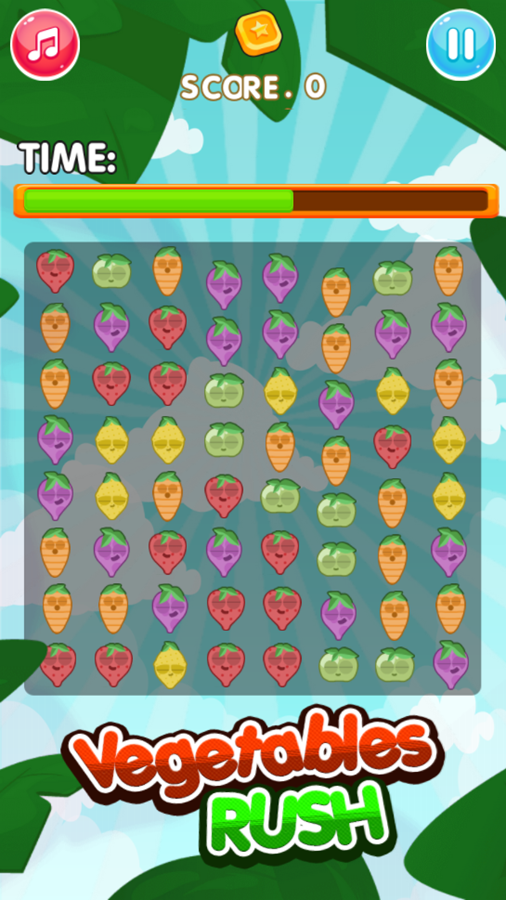 Vegetables Rush Game Level Start Screenshot.