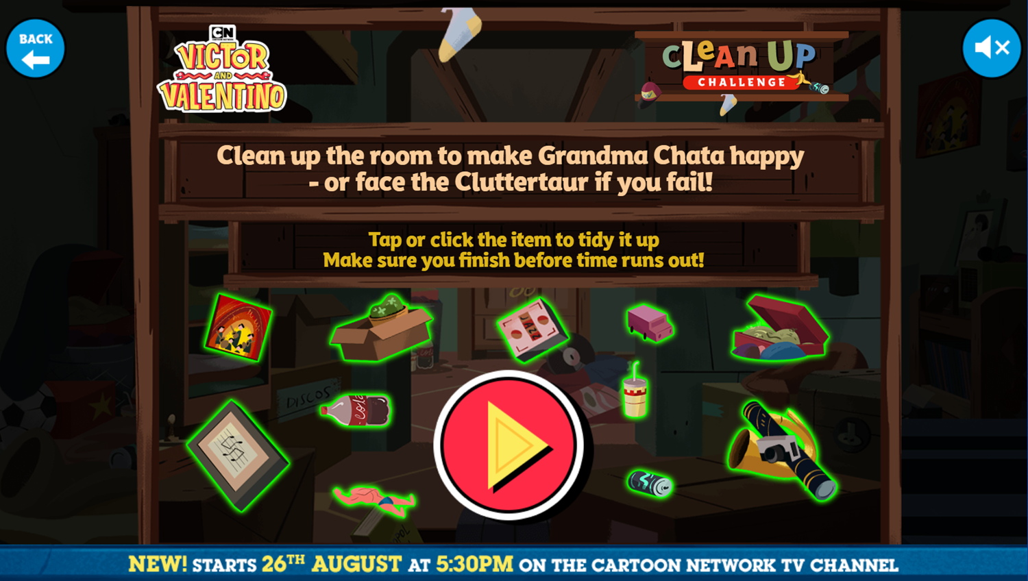 Victor and Valentino Mission to Monte Macabre Case Game Clean Up Challenge How To Play Screenshot.