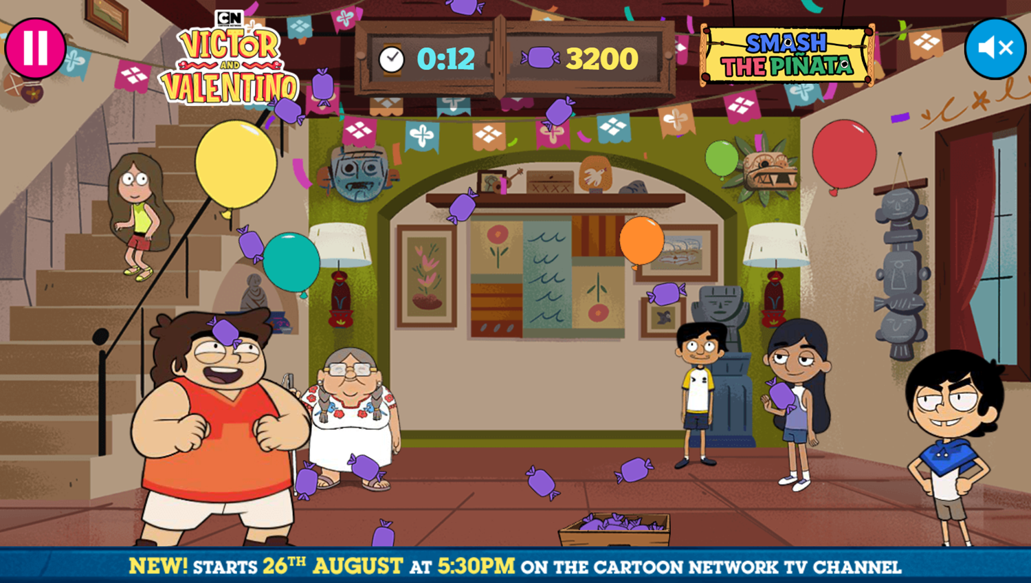 Victor and Valentino Mission to Monte Macabre Case Game Smash The Pinata Candy Collect Gameplay Screenshot.