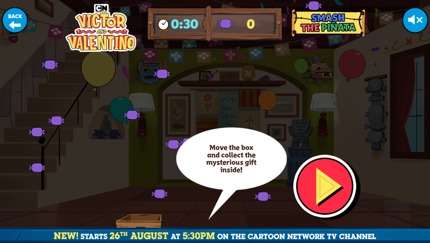 Victor and Valentino Mission to Monte Macabre Case Game Smash The Pinata Candy Collect How To Play Screenshot.