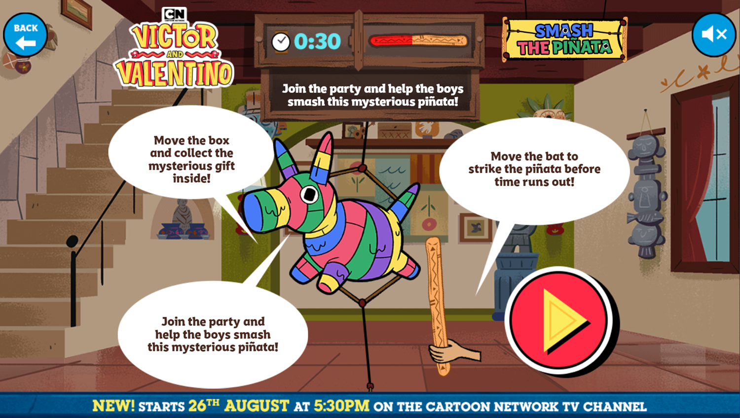 Victor and Valentino Mission to Monte Macabre Case Game Smash The Pinata 
 How To Play Screenshot.