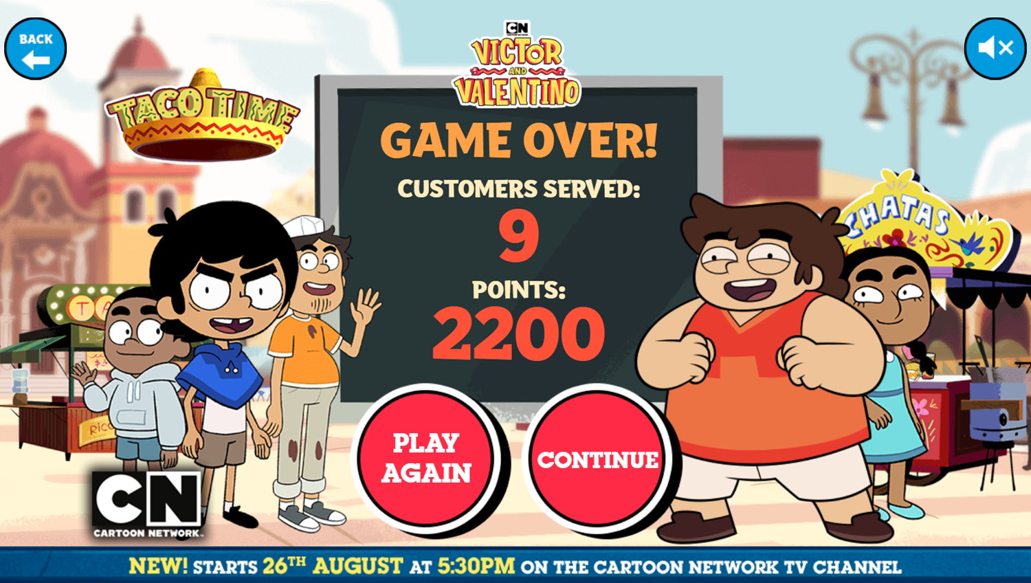 Victor and Valentino Mission to Monte Macabre Case Game Taco Time Score Screenshot.