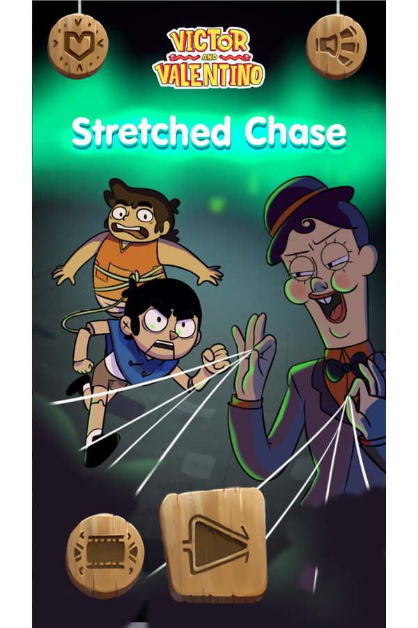 Victor and Valentino Stretched Chase Game Welcome Screen Screenshot.