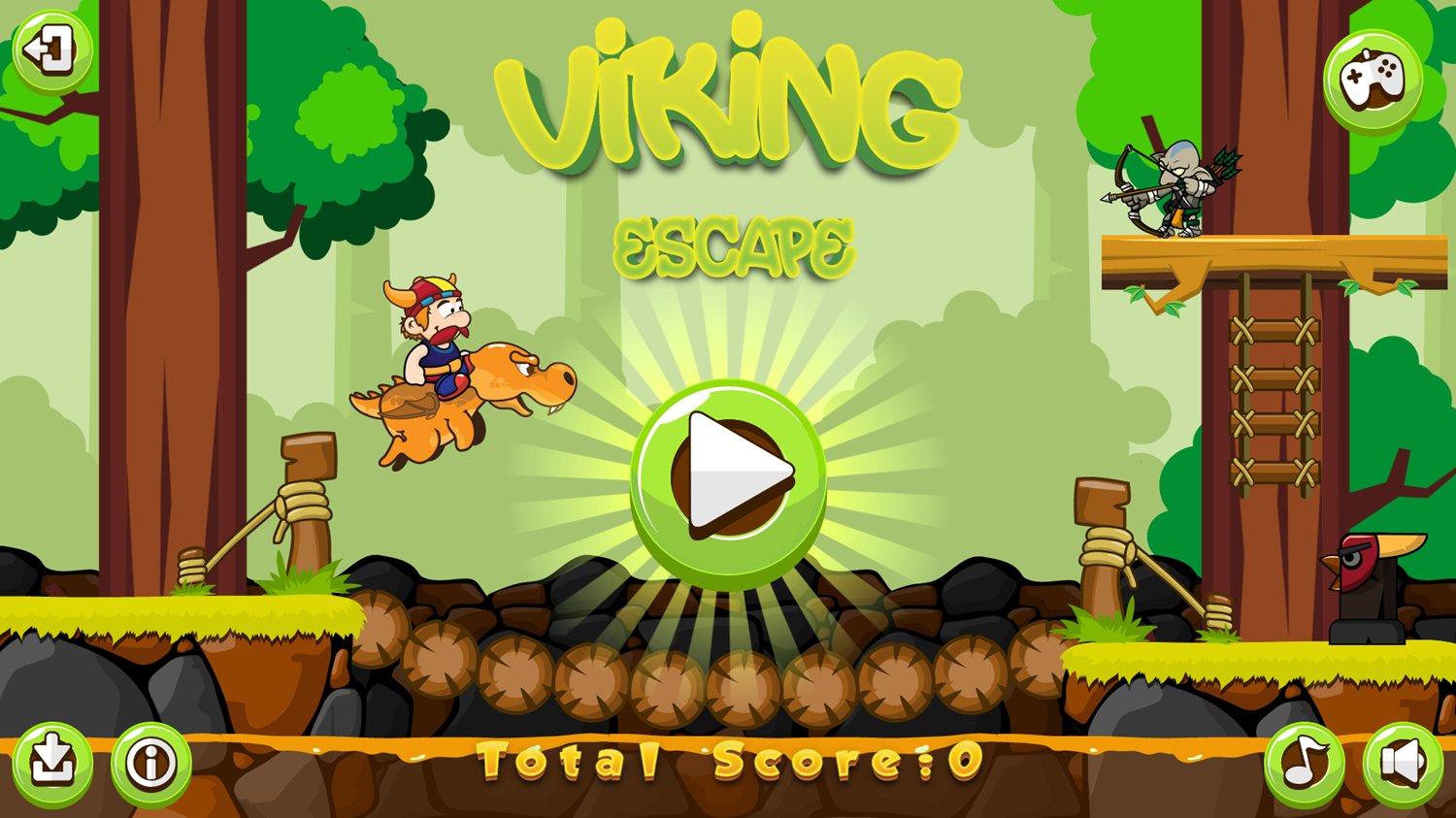 Viking Escape Game Welcome Screen Screenshot.