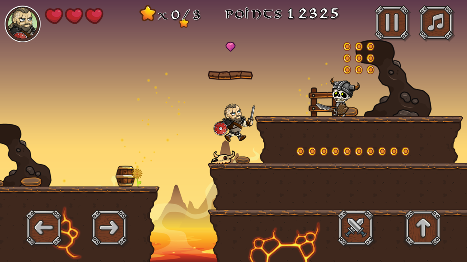 Vikings vs Skeletons Game Play Screenshot.