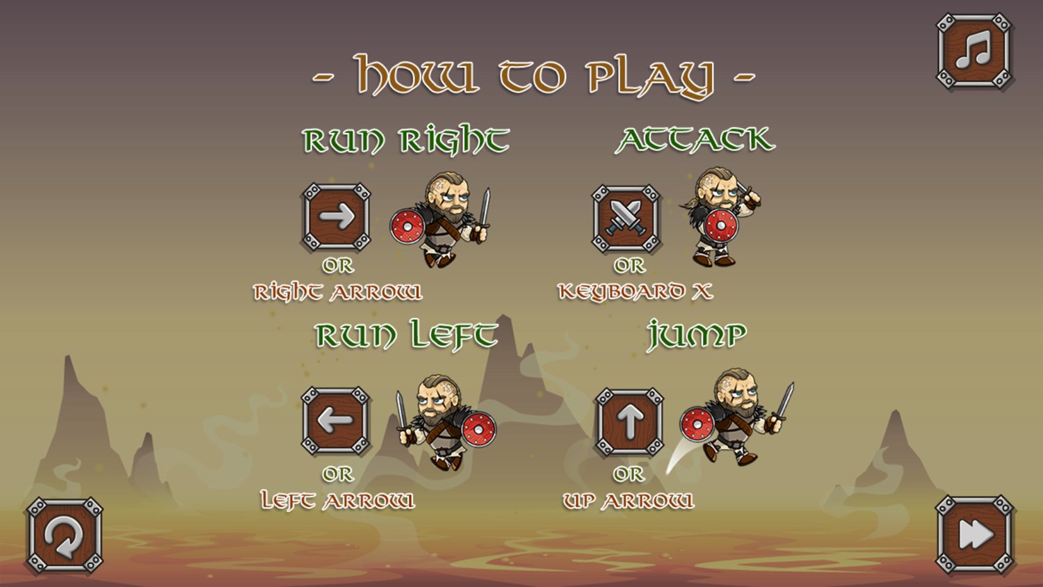 Vikings vs Skeletons Game How To Play Screenshot.