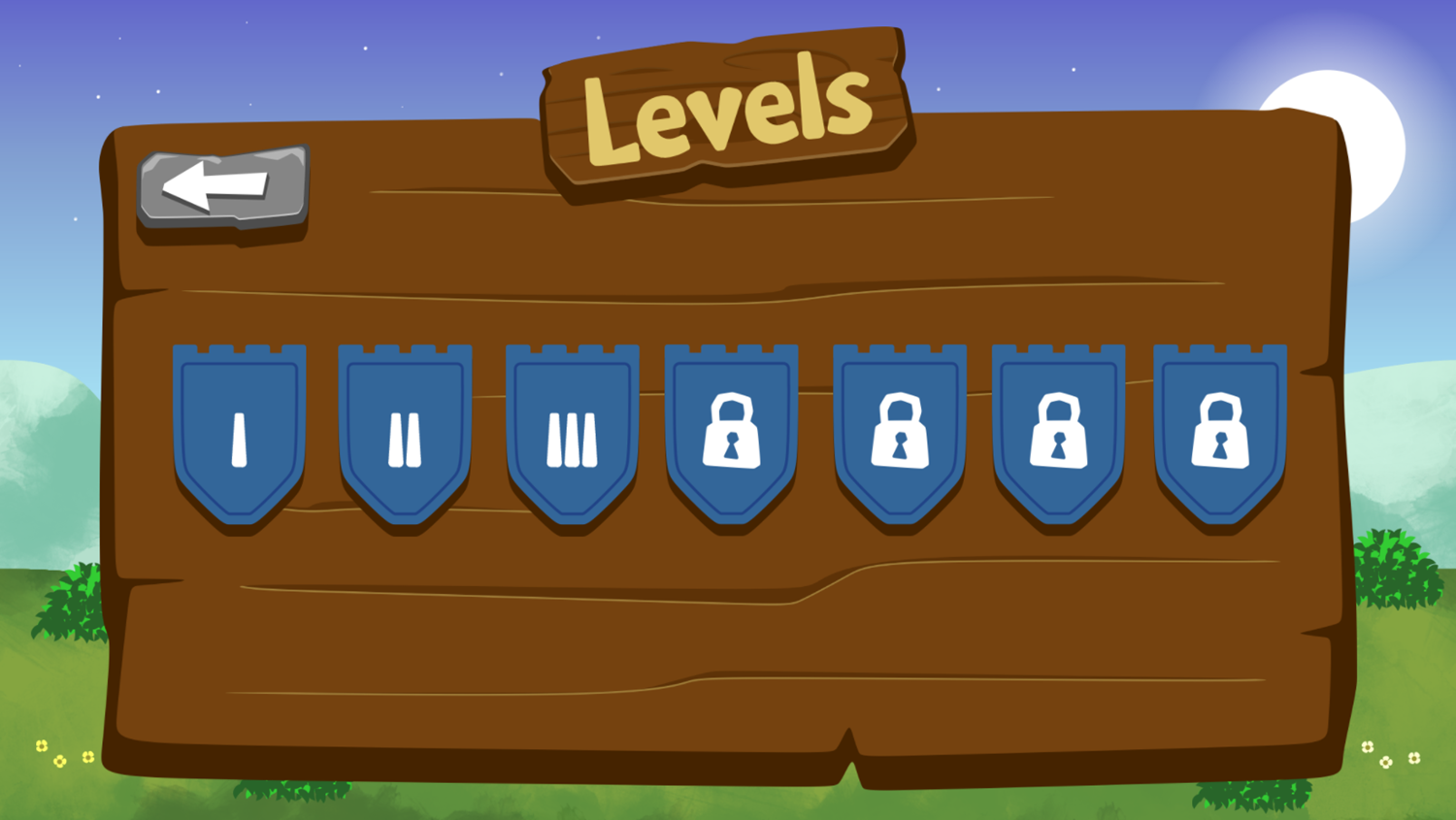 Village Defender Game Blue Levels Screenshot.