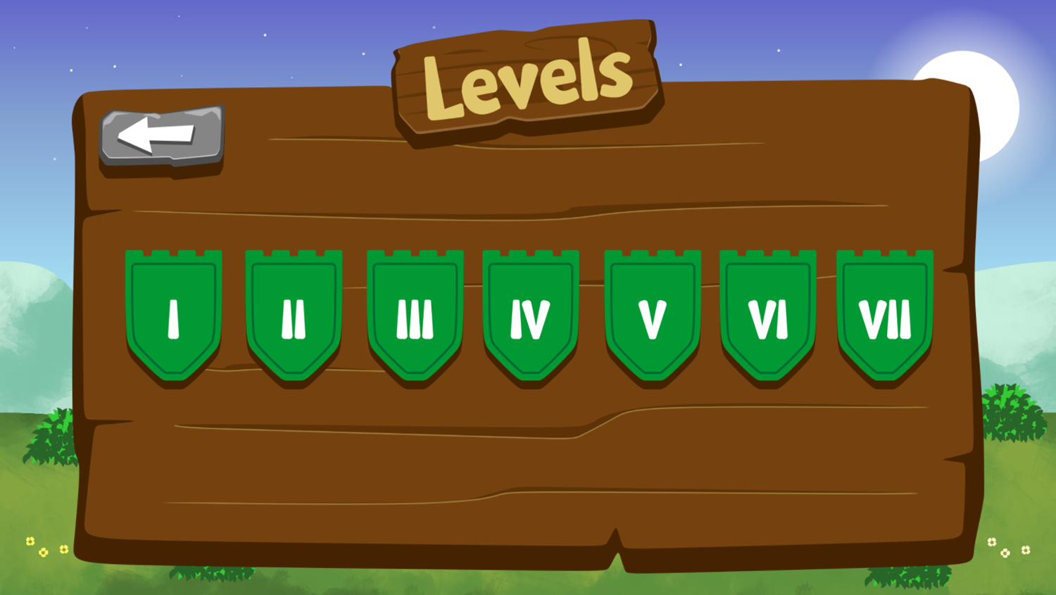 Village Defender Game Green Levels Screenshot.