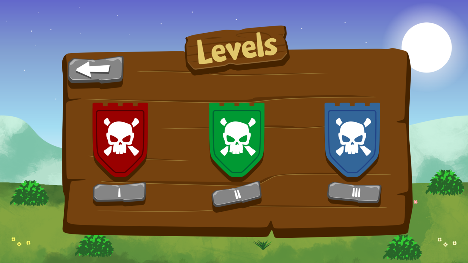 Village Defender Game Level Select Screen Screenshot.