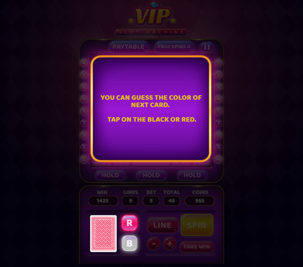 VIP Slot Machine Game Extra Tips Screenshot.