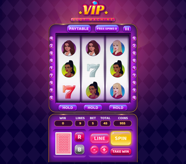 VIP Slot Machine Game Welcome Screen Screenshot.