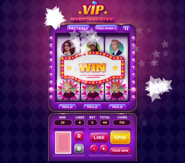 VIP Slot Machine Game Welcome Screen Screenshot.