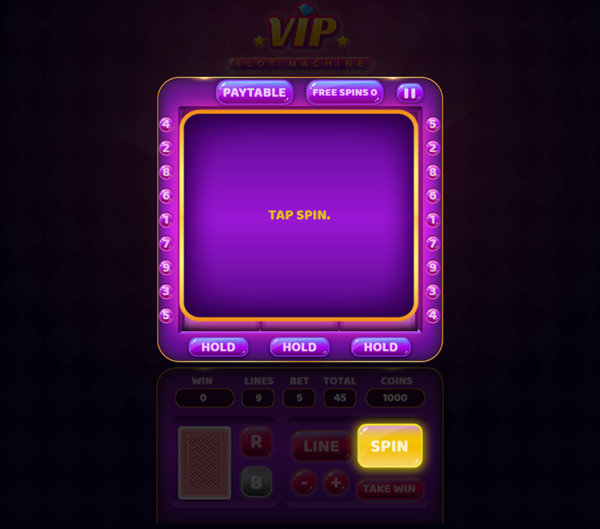 VIP Slot Machine Game Play Tips Screenshot.