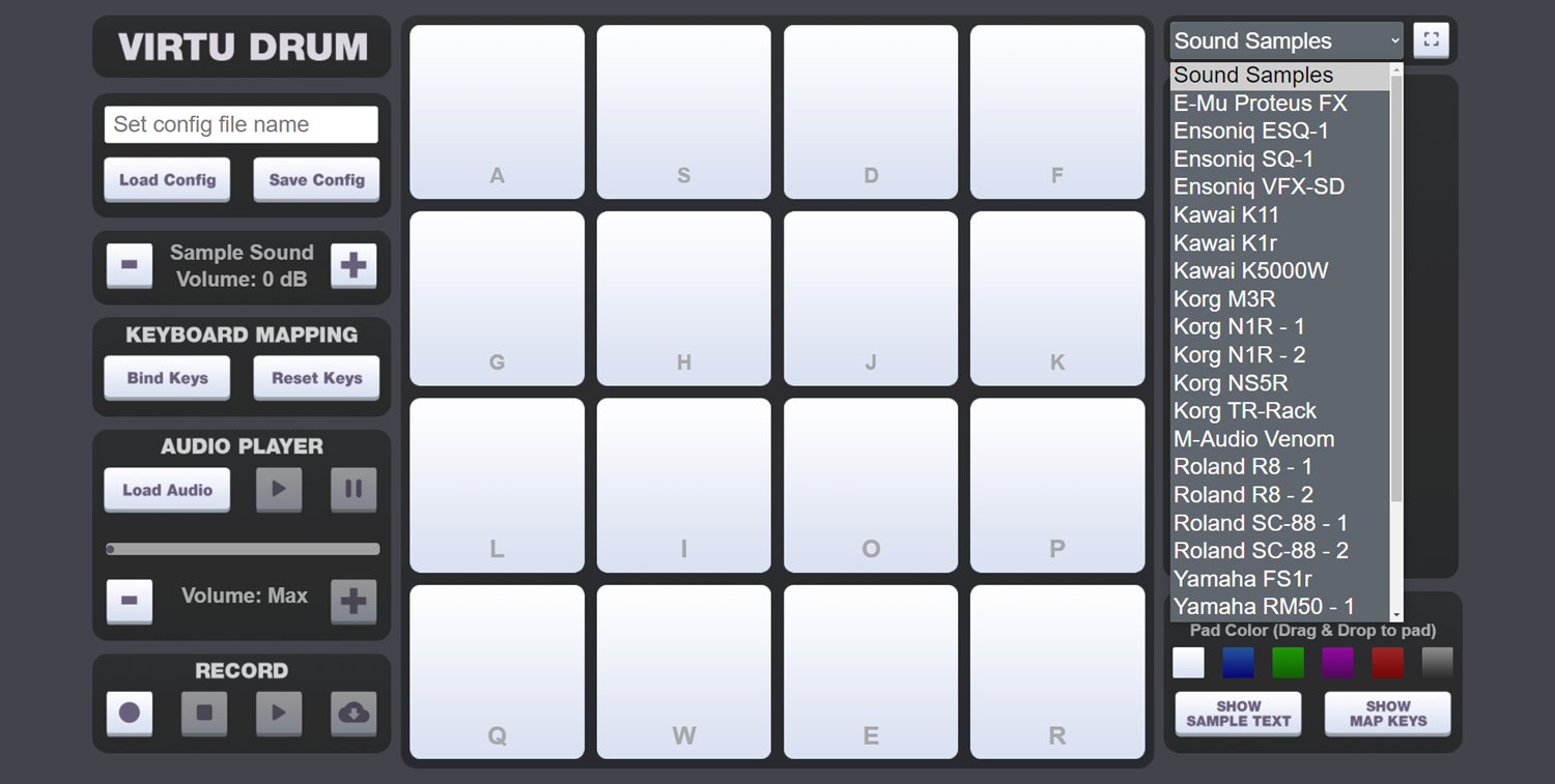 Virtu Drum Pads Sound Samples Screenshot.