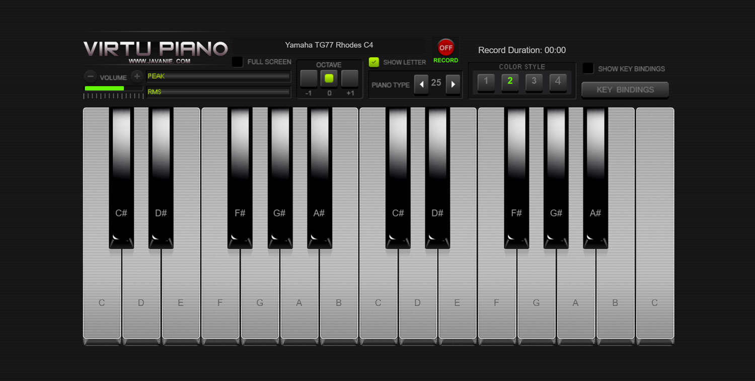 Virtu Piano Color Style 2 Screenshot.